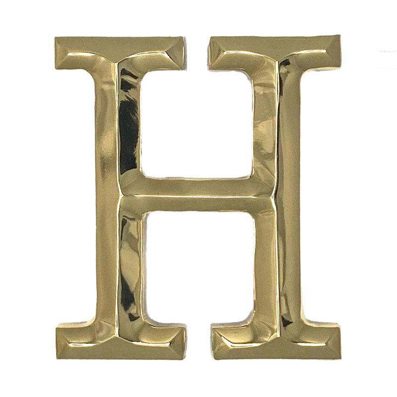 Heurtoir de porte lettre monogramme, Laiton, H