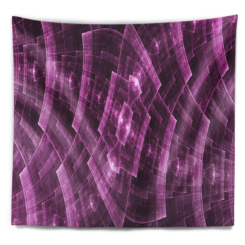 Tapisserie de grilles abstraites de protection en métal, H 78 po x l 92 po, Mauve