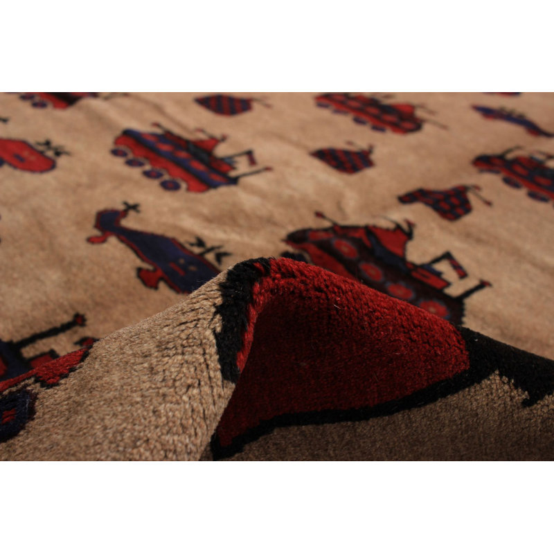 Tapis unique en laine noué à la main style Oushak beige et brun des années 2010 de 6 pi 11 po x 9 pi 4 po Quinterrius