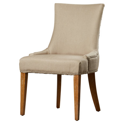 16.7'' H Linen Upholstered Beech Side Chair