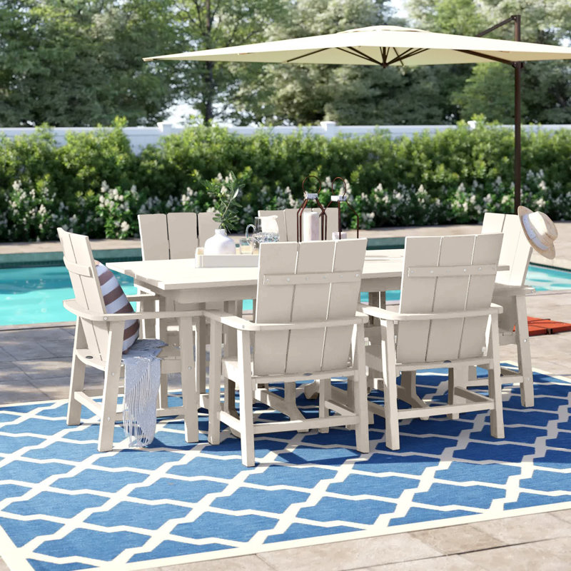 POLYWOOD x Sol 72 7-Piece Modern Dining Set, Sand