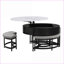 Table basse à plateau relevable moderne avec rangement et amp; 3 repose-pieds, blanc et amp; Noir - peu encombrant Polyvalent-1299390621-1299390627