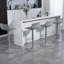 Tabourets de bar modernes en cuir synthétique à hauteur de comptoir avec pivot réglable, dossier confortable et base robuste - ensemble de 2, gris-2100192204
