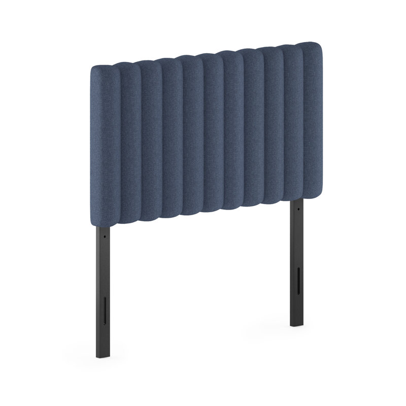 Tête de lit tapissier à panneau Karp, Simple, Bleu