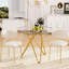 Bridgewater Gold, table de salle à manger en verre trempé, 35,4 pouces de taille, utilisation de bureau, nettoyage simple, repas de famille, facile à assembler 30 minutes