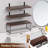 2-in-1 Rustic Floating Wall Shelf Set with Storage Basket, 3-Tier Paulownia Wood & Metal Wire Shelf for Bathroom, Living Room, Kitchen - 66 lbs Capacity, Dark Walnut Finish