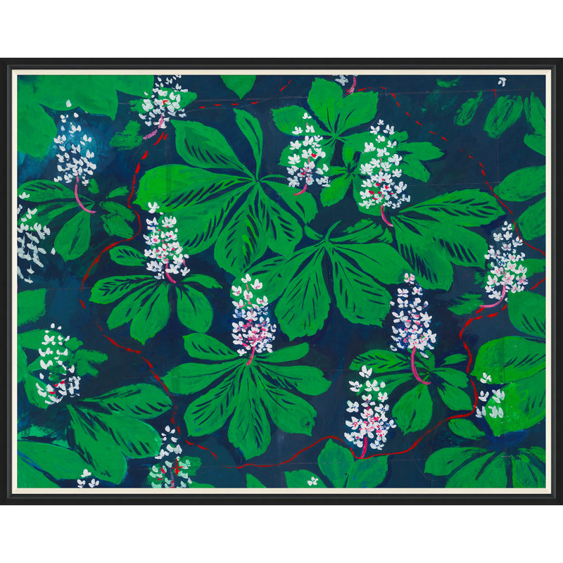 Blossoming Flowers Print by Paule Marrot, Black Framed, 43" H x 54" W x 1.25" D