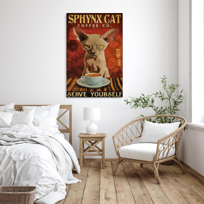 " Sphynx Cat Coffee Co ", 20" H x 16" W x 1.25" D