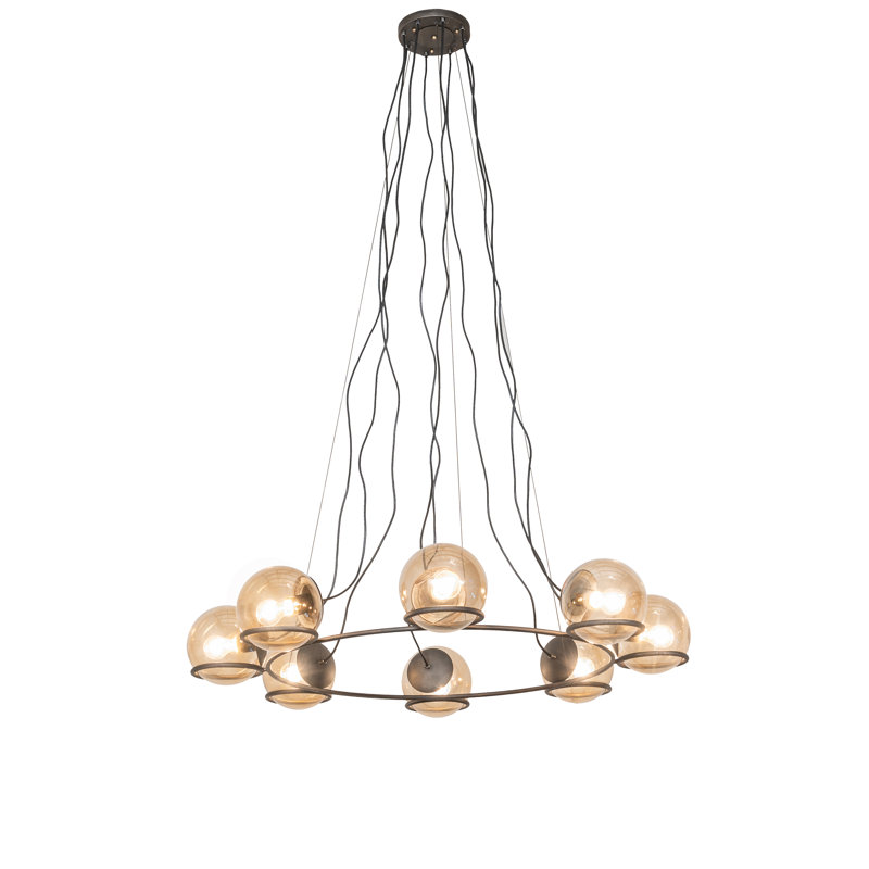 Luminaire suspendu géométrique à 8 lumières