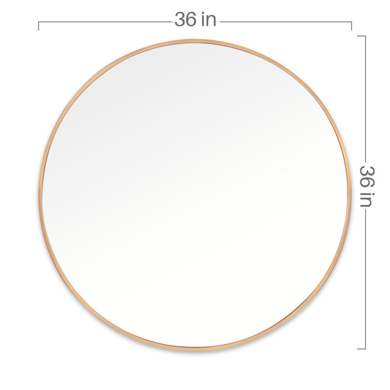 Miroir de salle de bain Lafonda, Or, 36 po x 36 po