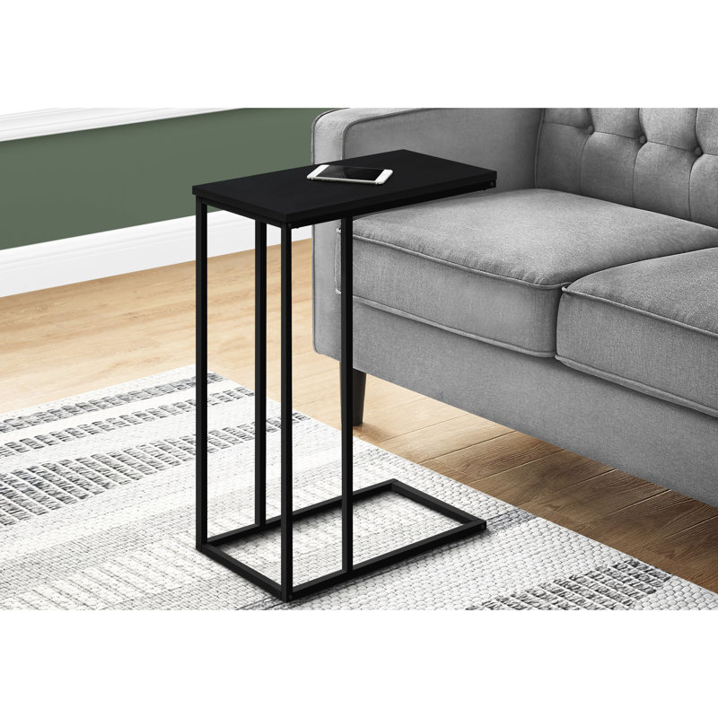 Table d'appoint de salon - métal noir, surface stratifiée, stratifié, bureau