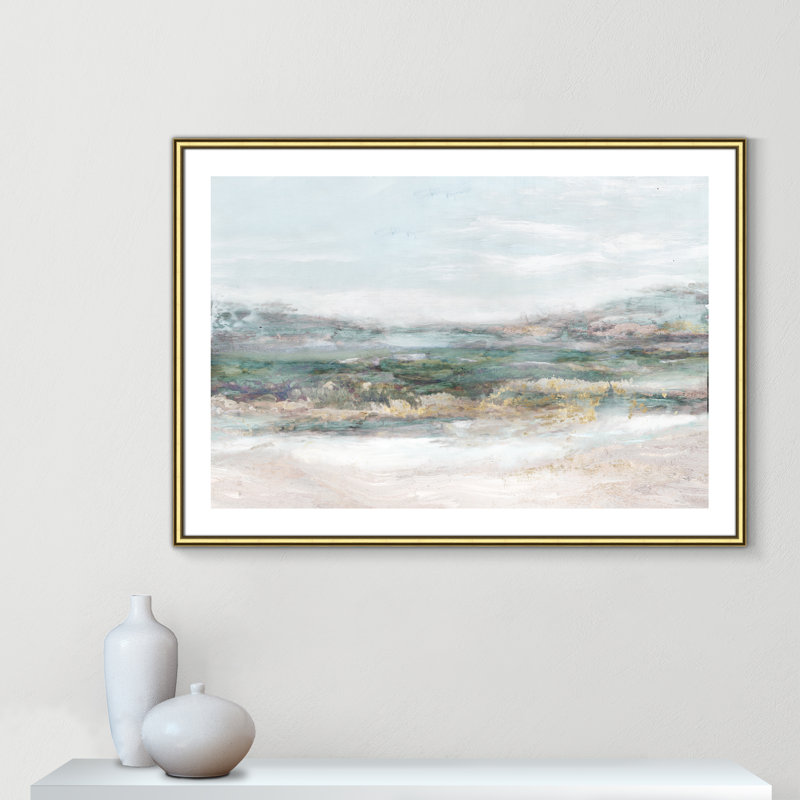 Lori Dazzling by Matina Theodosiou - Painting Print on Canvas, Gold Framed Paper, White, 29.5" H x 41.5" W x 0.875" D