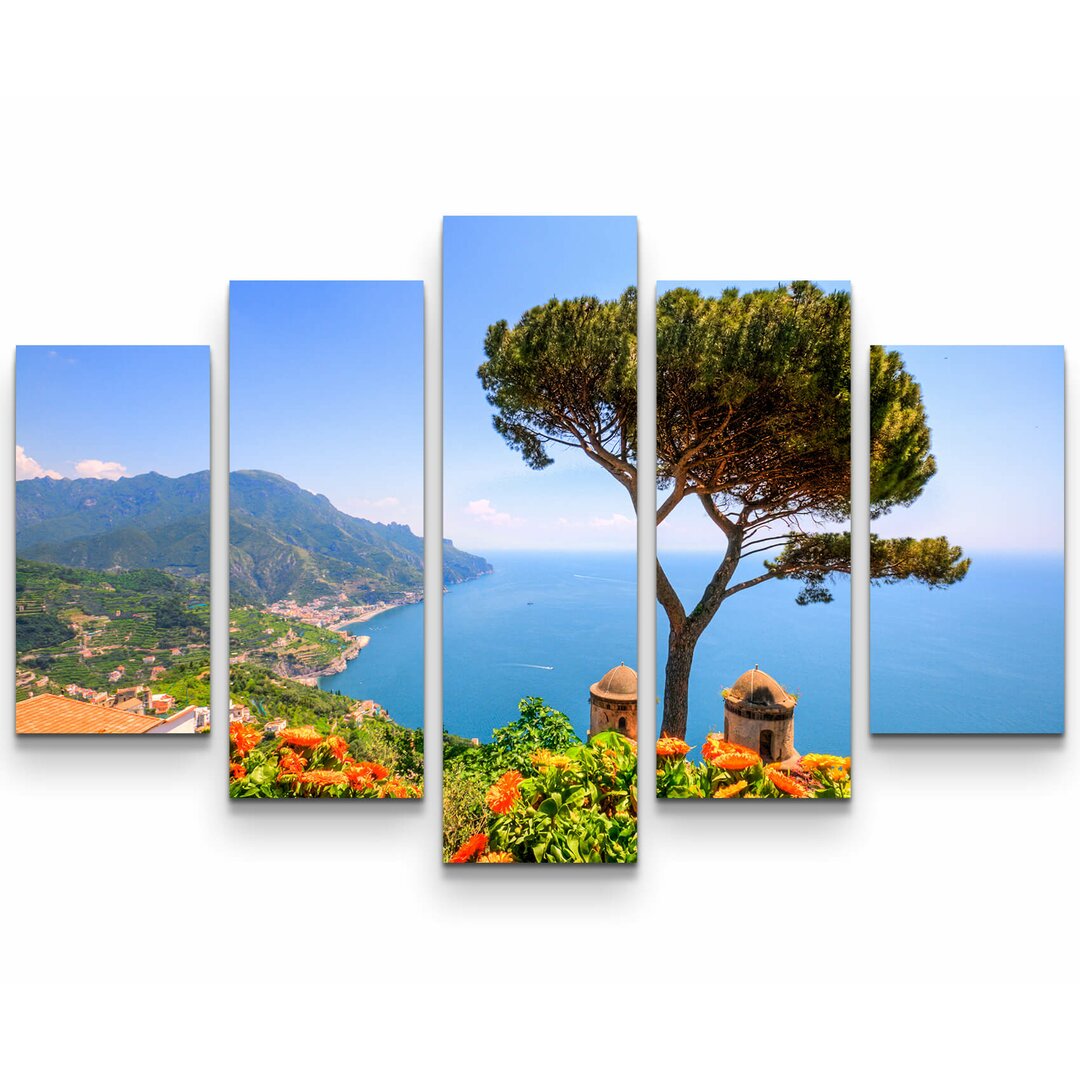 5-tlg. Leinwandbilder-Set Ravello an der italienischen Amalfiküste