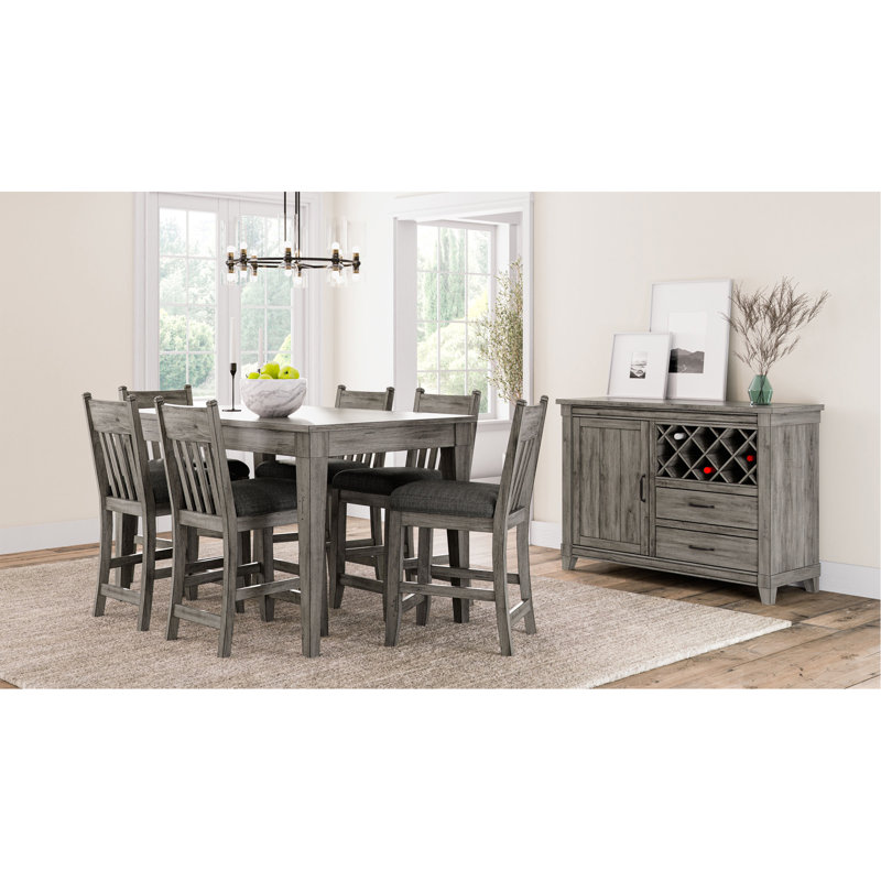 Ensemble de 2 tabourets de comptoir gris rustique