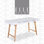 Elle Decor Giselle Midcentury Modern Computer Desk, 55" Home Laptop PC Workstation, Retro Simple Study Table for Office, White