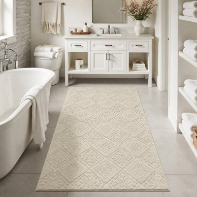 Tapis doux avec motif géométrique en relief