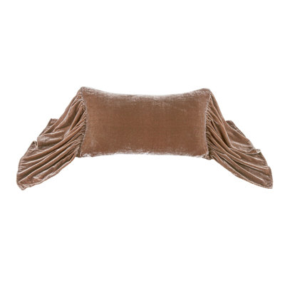 Stella Faux Silk Velvet Romantic Western 14x26 inch Long Ruffled Accent Pillow