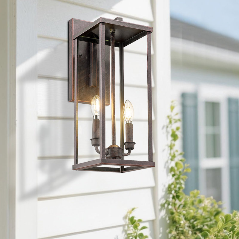 Outdoor Wall Light, 20 Inch Modern Exterior Wall Sconce With Clear Glass, Weather Resistant Outside Lights For House,Front Porch, Patio,Entryway(Antique Bronze)
