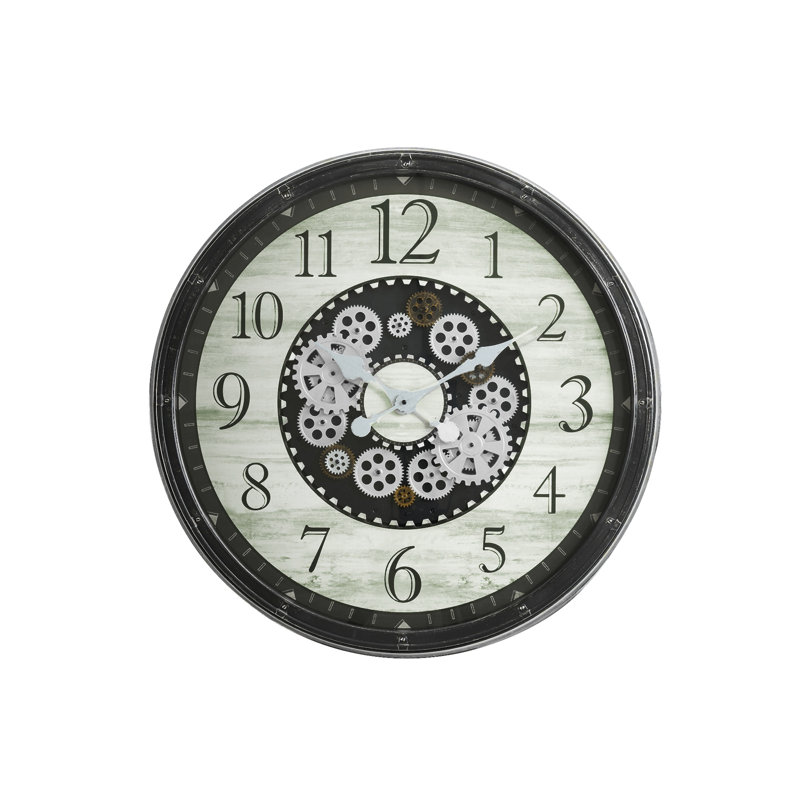 Clocks, 30" Round, Gear Mechanism, Large Oversized, Wall Clock, Brown, Transitional