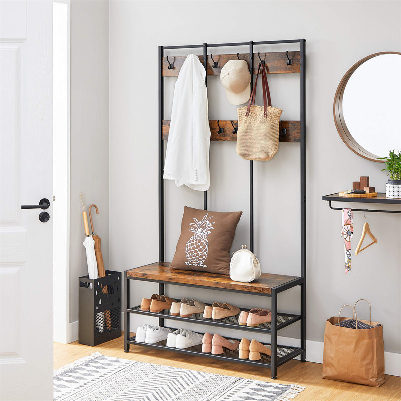 Alper Hall Tree 100cm Wide with Bench and Shoe Storage