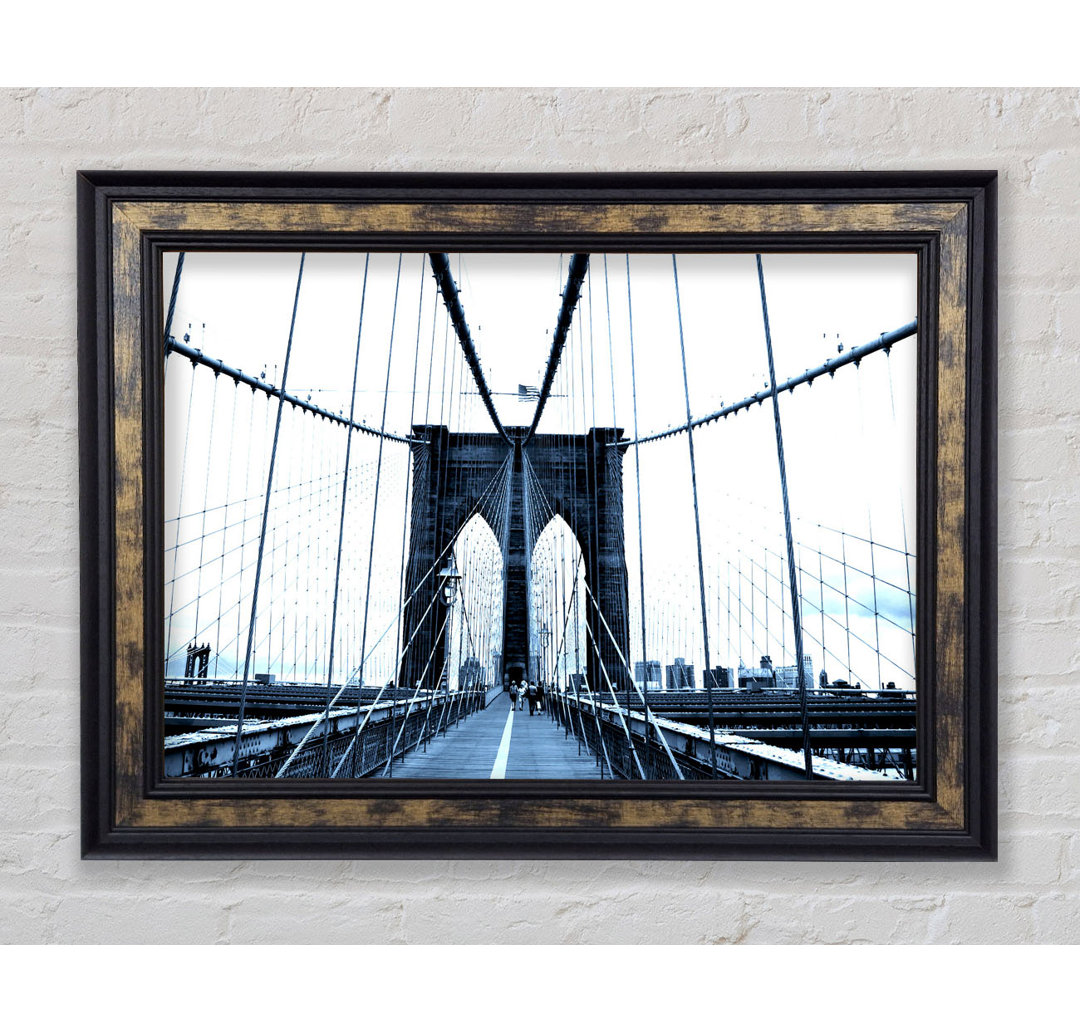 Brooklyn Bridge Blue - Einzelner Bilderrahmen Kunstdrucke