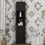 Grande armoire de coin de salle de bain avec 2 portes, armoire de rangement mince autoportante avec 3 tablettes réglables pour la salle de bain-1437706332