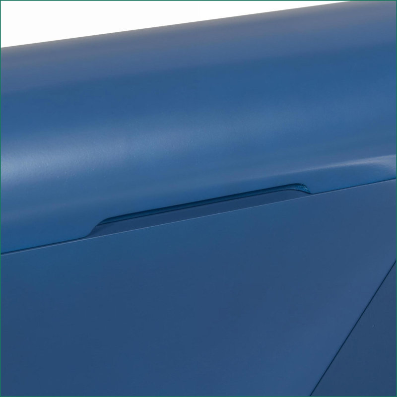 Table basse moderne en U pour le salon, panneau de fibres à densité moyenne ultrabrillant facile à nettoyer, 2 tiroirs incurvés pour le rangement