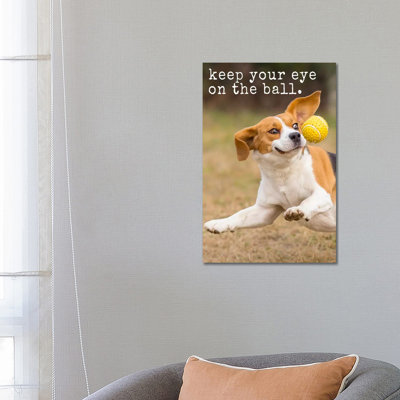 Eye On Ball - Realistic by Dog Is Good And Cat Is Good - Wrapped Canvas Print