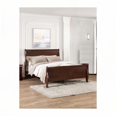 Wooden Sleigh Design Bed