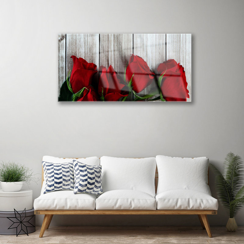 Floral Roses - No Frame Print on Glass
