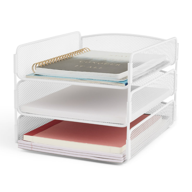 Onyx Three Tray Desktop Organizer, White