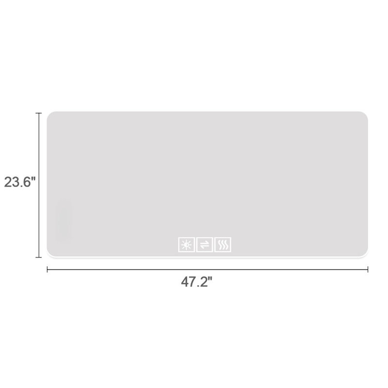 Miroir de salle de bain 48 x 24 po à rétroéclairage à DEL - Excellente résistance à la corrosion, changement de trois couleurs, fonction de brouillard, corrosion forte de 48 po x 24 po, gradation, système de contrôle tactile