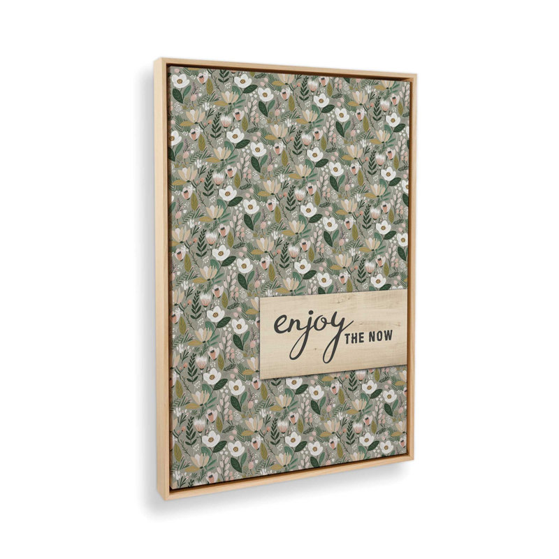 «Enjoy the Now» par Marla Rae, reproduction d'art, L 8 po x H 12 po, Tanné, Toile avec cadre