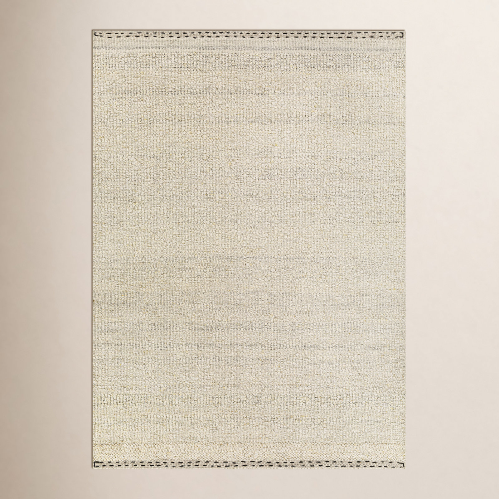 Halifax Hand-Woven Beige Wool Rug, Rectangle 2' x 3'