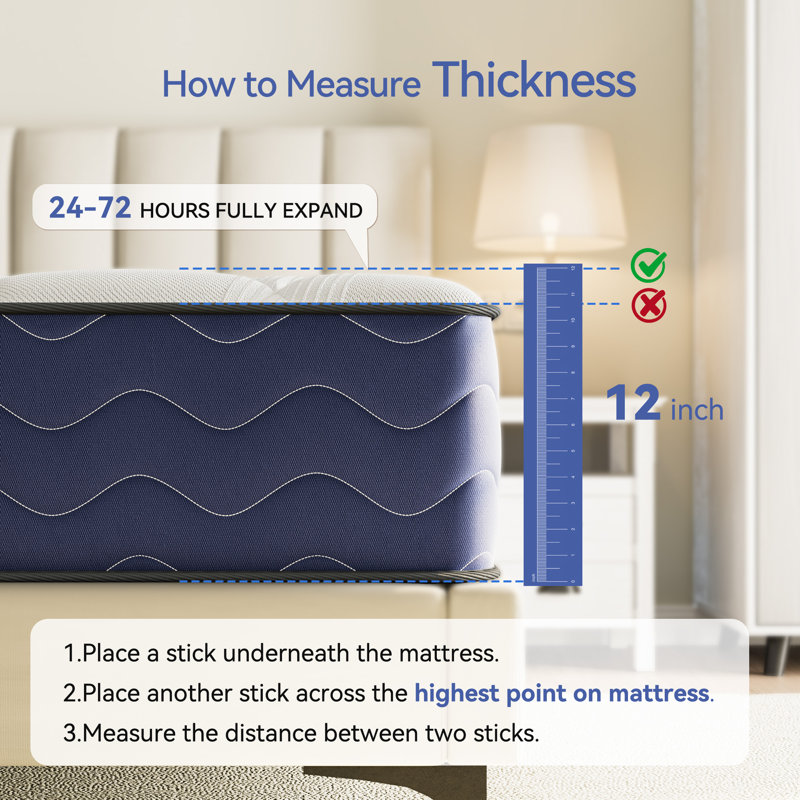 Pantela 12" Anti Static Medium Firm Cooling Gel Memory Foam Hybrid Mattress – 10-Year Warranty, CertiPUR-US, OEKO-TEX, SGS Certified