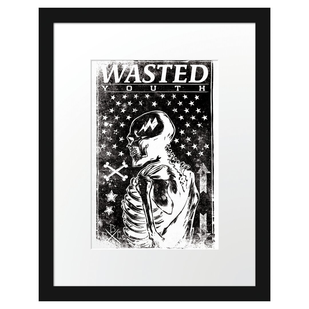 Gerahmtes Poster Wasted Youth Light