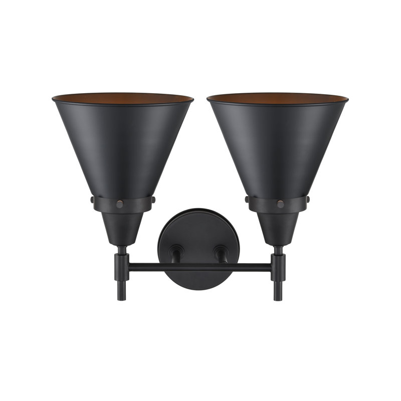 Gayle 2 - Light Dimmable Vanity Light, Matte Black, Matte Black, 60 Watt Vintage Incandescent Bulb