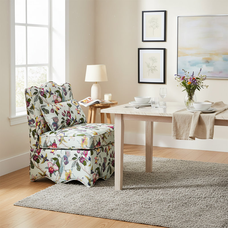 Chaise rembourrée moderne en flanelle de style campagnard avec coussin