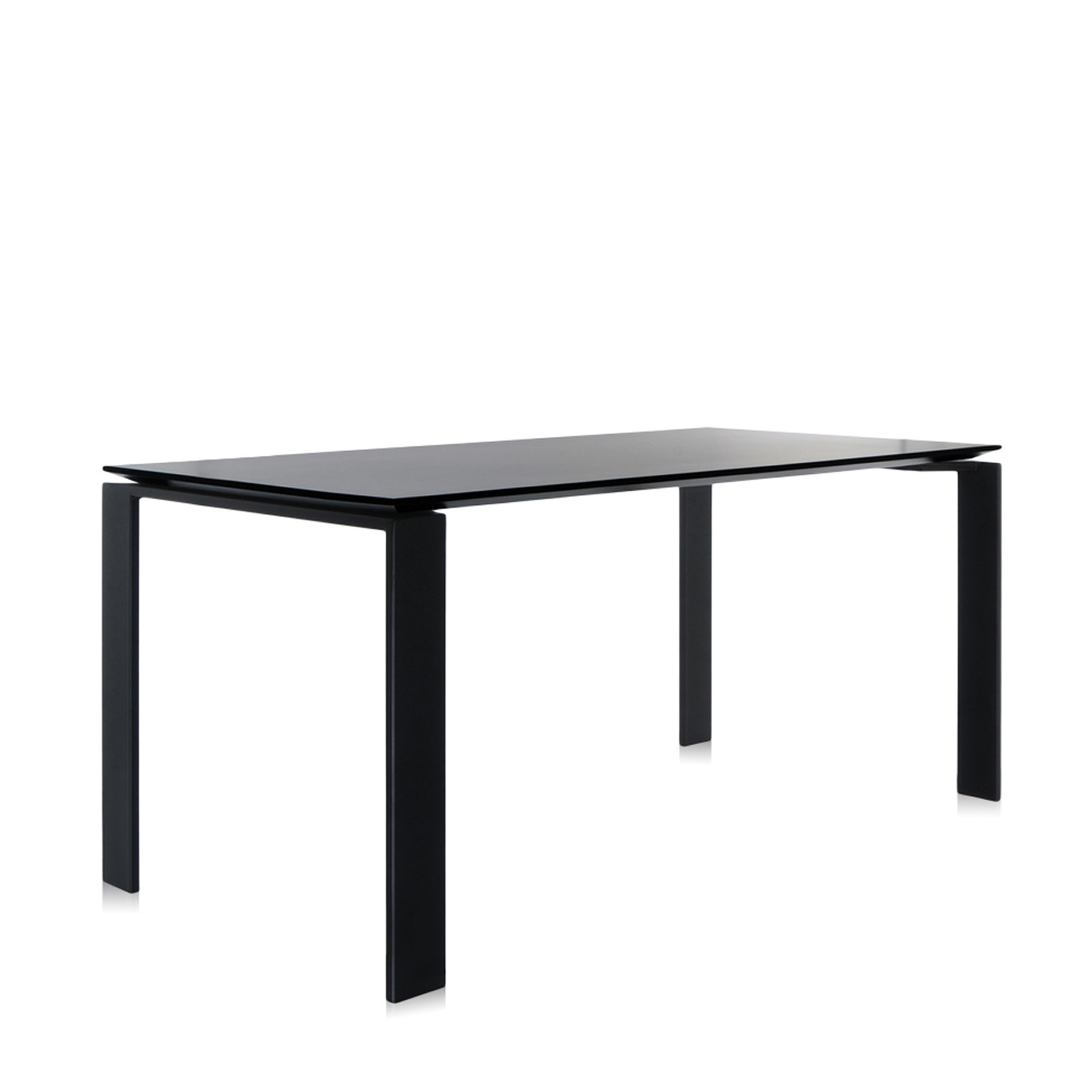 Four Rectangular Dining Table, 28" H x 62" W x 31" D, Black