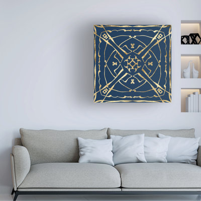 «Motif On Blue V» sur toile