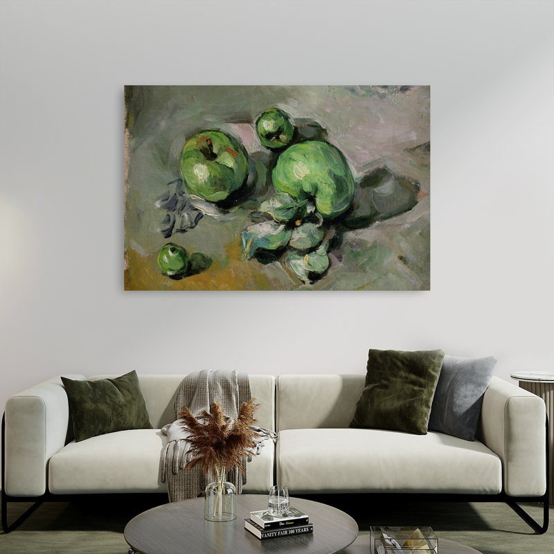 Pommes vertes, vers 1872-1873, estampe murale abstraite contemporaine sur le thème des fruits, H 40 po x l 60 po