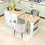 Îlot de cuisine avec table de salle à manger extensible, station de charge intégrée et roues verrouillables-105502193