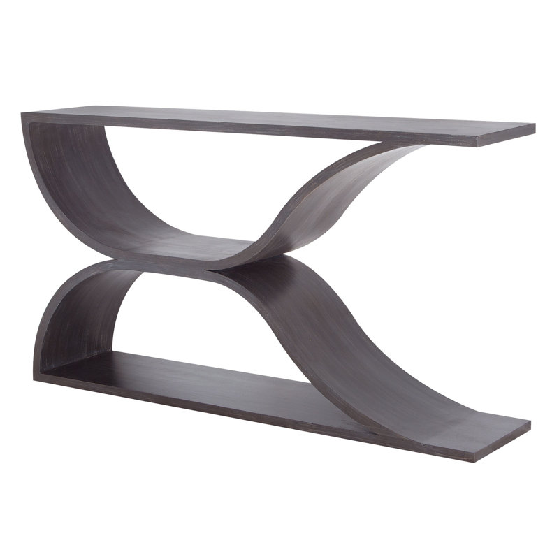 Abdulrazak 62'' Restoration Gray Mahogany Console Table with Storage