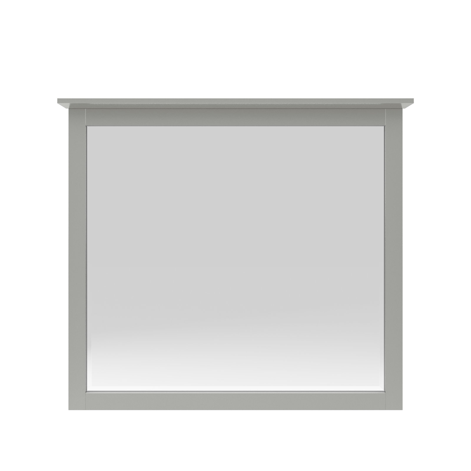 Monza Wood Rectangle Wall Mirror, Elephant Gray