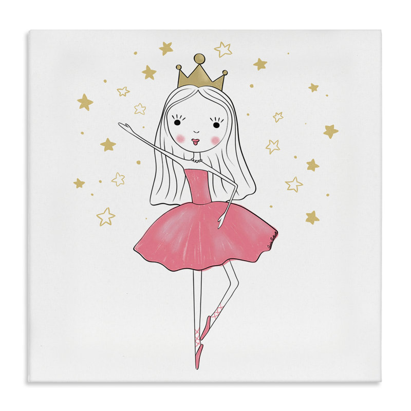 «Happy Ballerina Princess», art mural sur toile par Amanda Hilburn, H 24 po x l 24 po