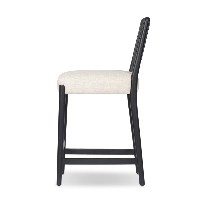 Rothler Stool-Alcala Wheat-Counter, Counter Stool (27” Seat Height), Essence Natural/Rayon/Viscose, Black Brushed Ash
