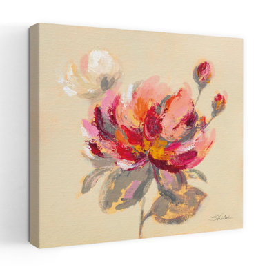 Contemporary Blooming Peony I With Beige Blossoms Art