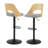 Beech Wood Middle Back Bar Stools Height Adjustable Bar Chairs With Footrest, Set Of 2-817744999