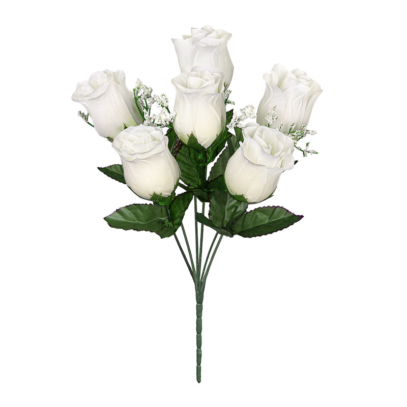 Bouquet de roses artificielles, Blanc, crème