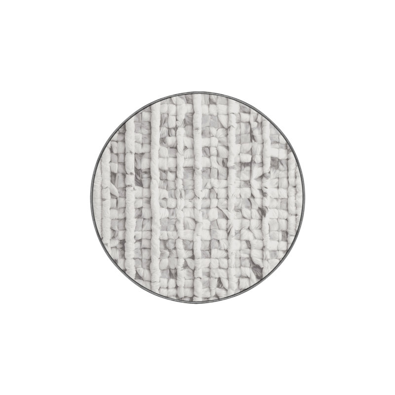 Machine Washable Gray Area Rug, Round 6'